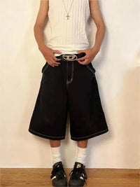 Baggy Graffiti Jean Shorts Jorts — vista posteriore