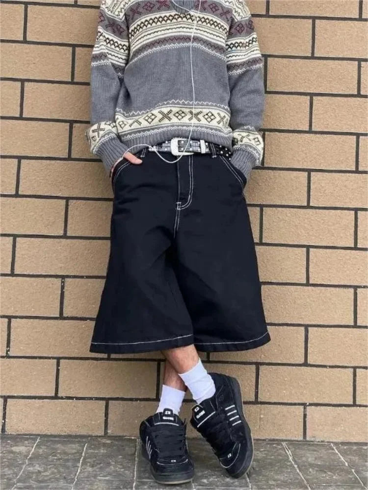 Baggy Graffiti Jean Shorts Jorts — dettaglio