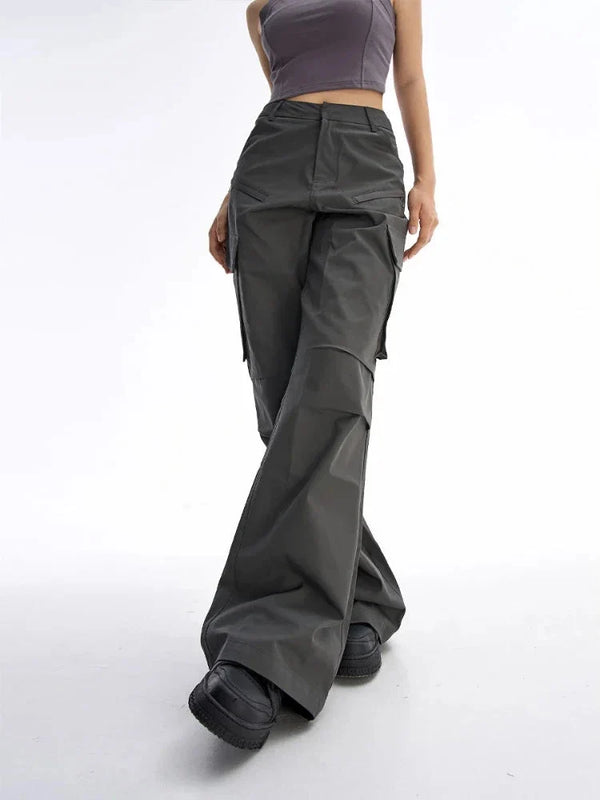 Baggy Grey Cargo Trousers — vista frontale