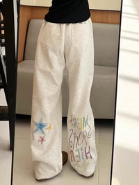 Baggy Grey Low Rise Sweatpants Jogger Trousers — dettaglio della stampa