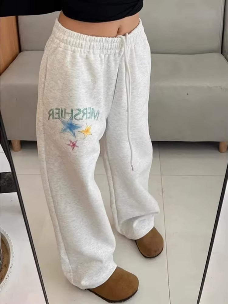 Baggy Grey Low Rise Sweatpants Jogger Trousers — vista posteriore