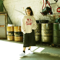 Baggy Knitted Graphic Jumper Sweater — vista laterale