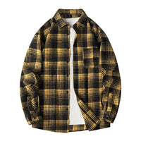 Baggy Plaid Long Sleeve Button Up Flannel Shirt — dettaglio della stampa
