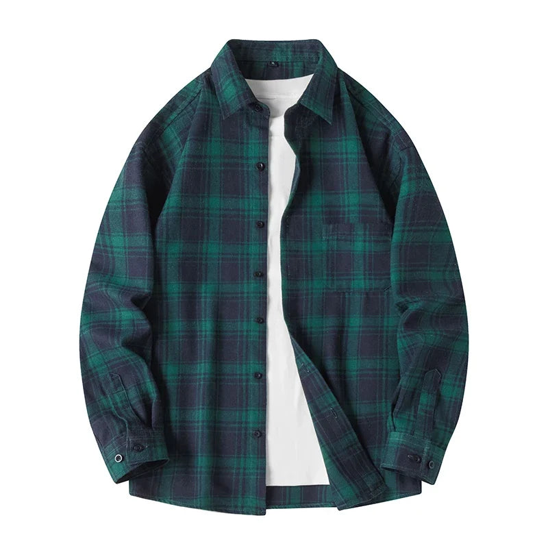 Baggy Plaid Long Sleeve Button Up Flannel Shirt — in alternativa