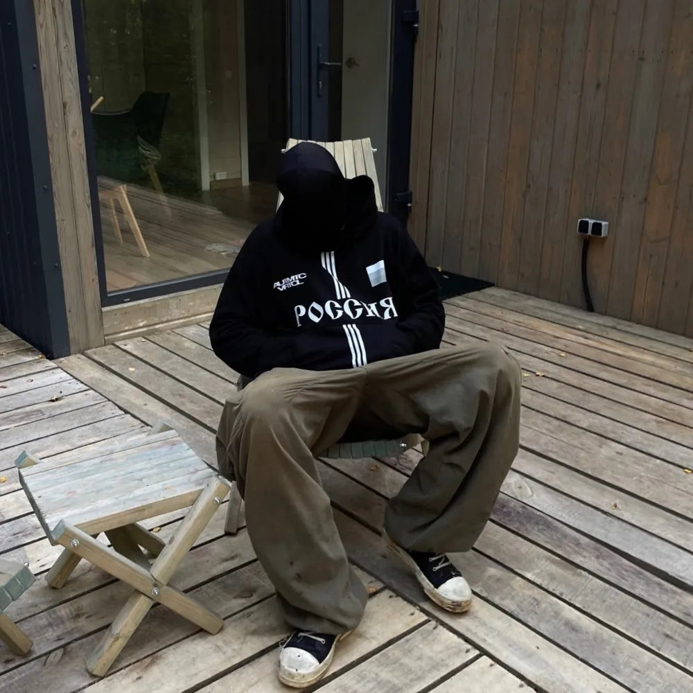 Baggy Russia Graphic Hoodie — vista completa