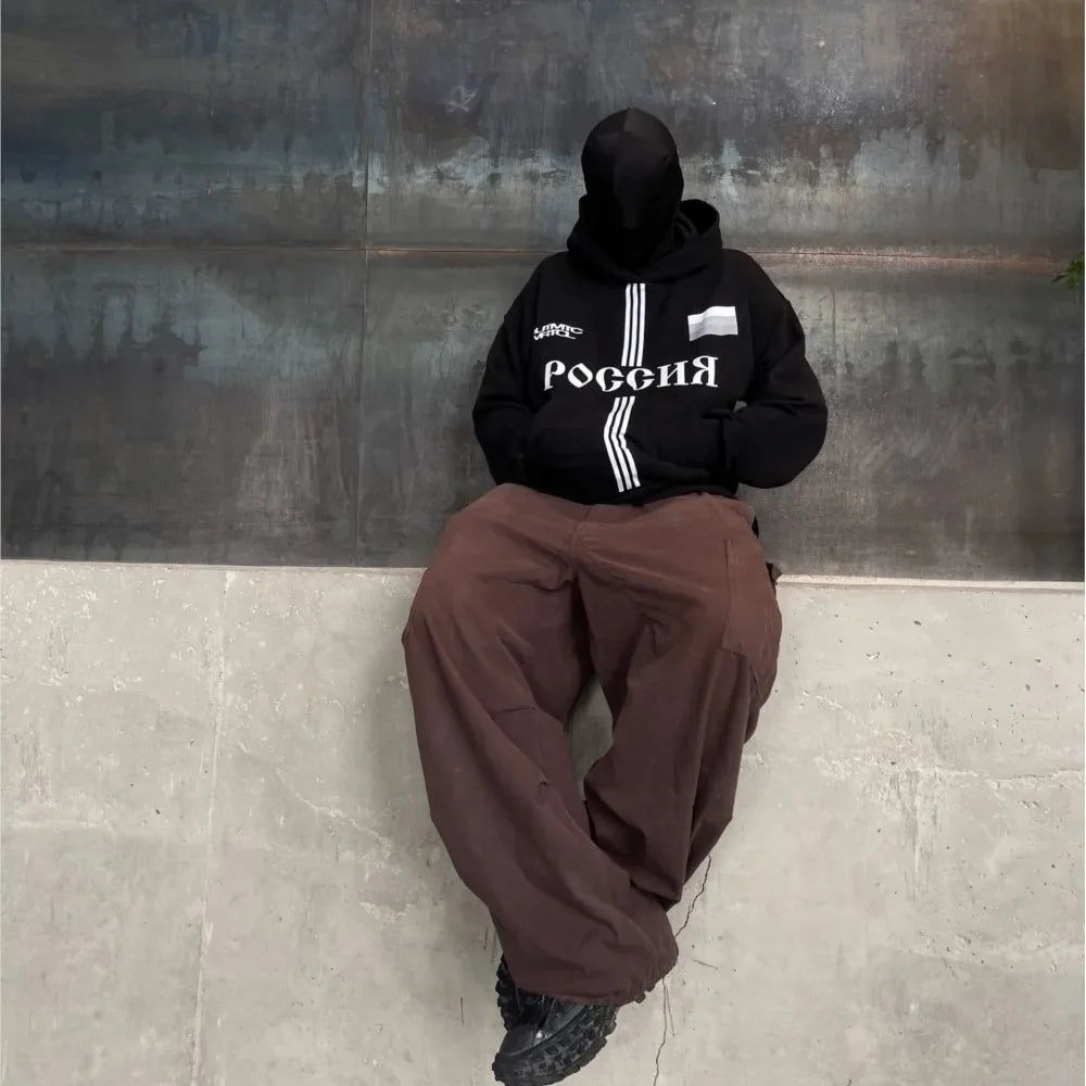 Baggy Russia Graphic Hoodie — vista frontale