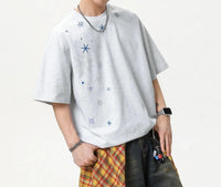 Baggy Snowflake Rhinestone T Shirt — vista frontale