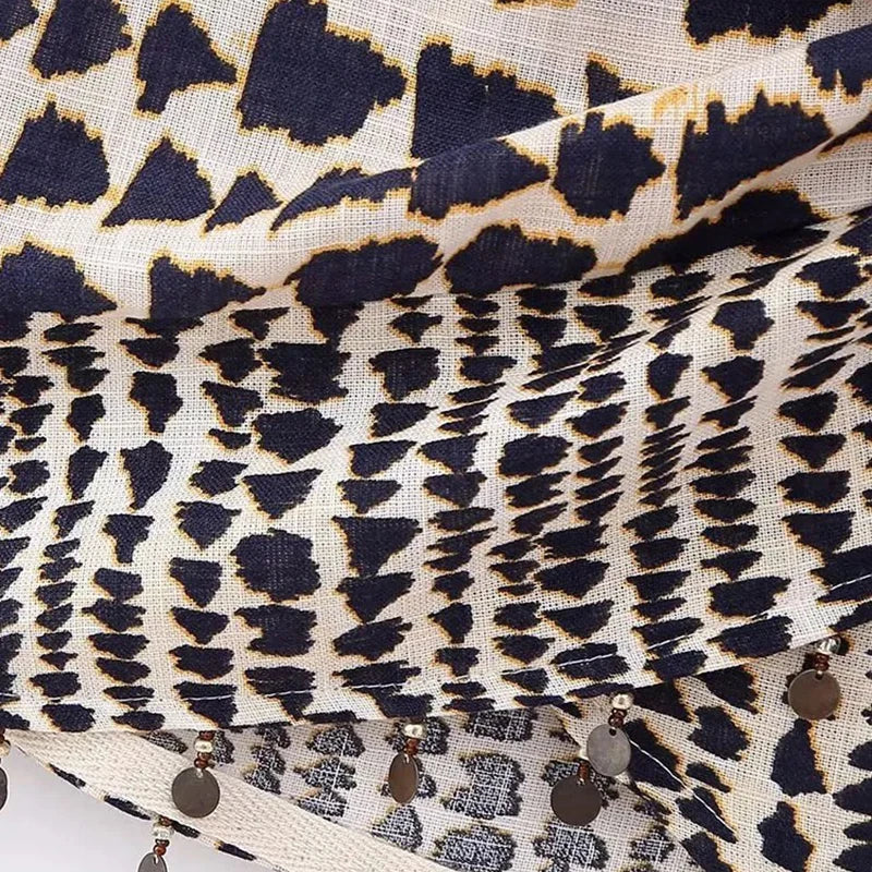 Beaded Spotted Print Mini Skirt — dettaglio della stampa
