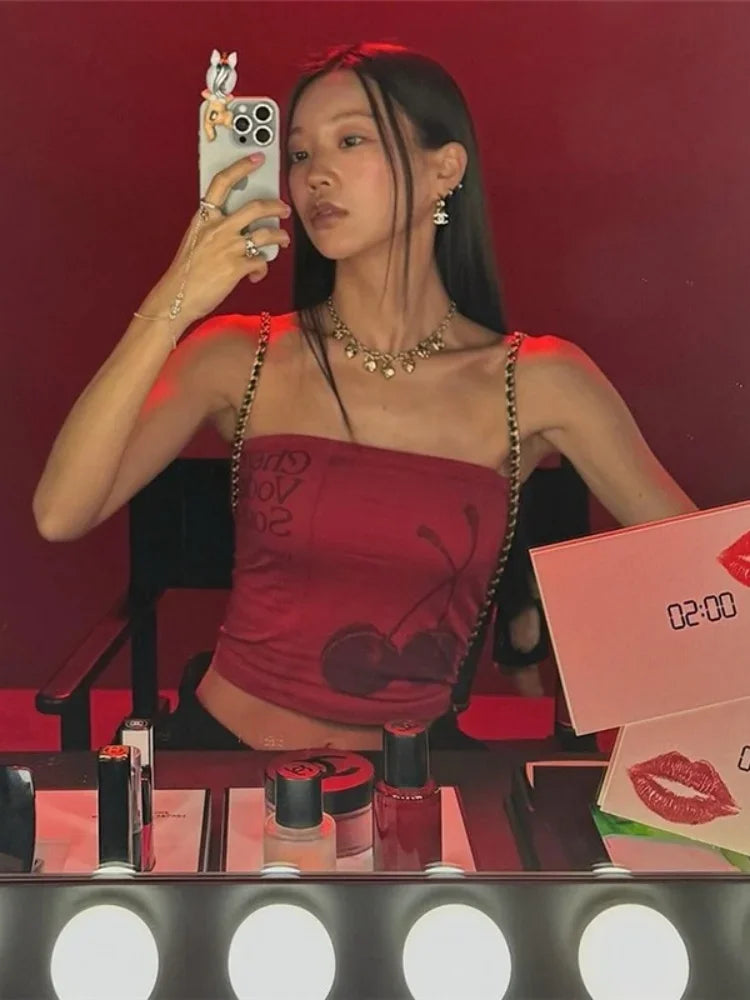 Berries and Cherries Strapless Bandeau Tube Top — vista posteriore