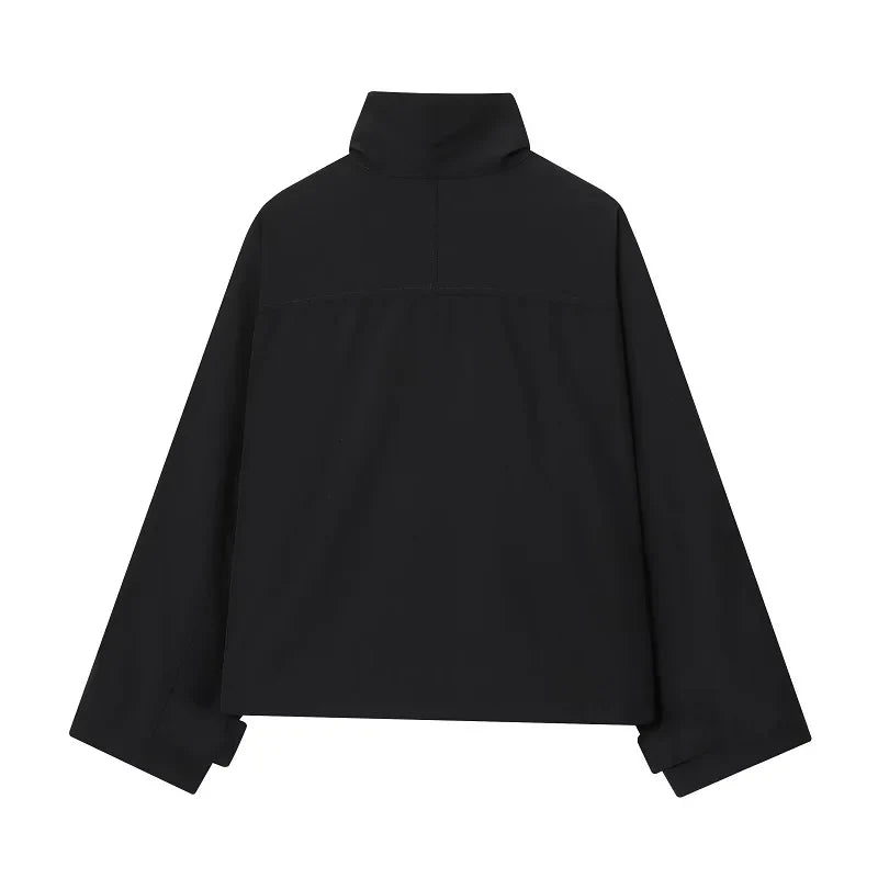 Black Essentials Windbreaker Zip Up Bomber Jacket — in alternativa