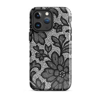 Black Lace Lingerie MagSafe Case — dettaglio del tessuto