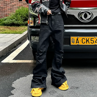 Black Waxed Boot Cut Jeans — in alternativa