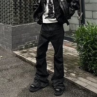 Black Waxed Boot Cut Jeans — vista posteriore