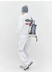 Black White Streetwear Jacket — dettaglio del tessuto