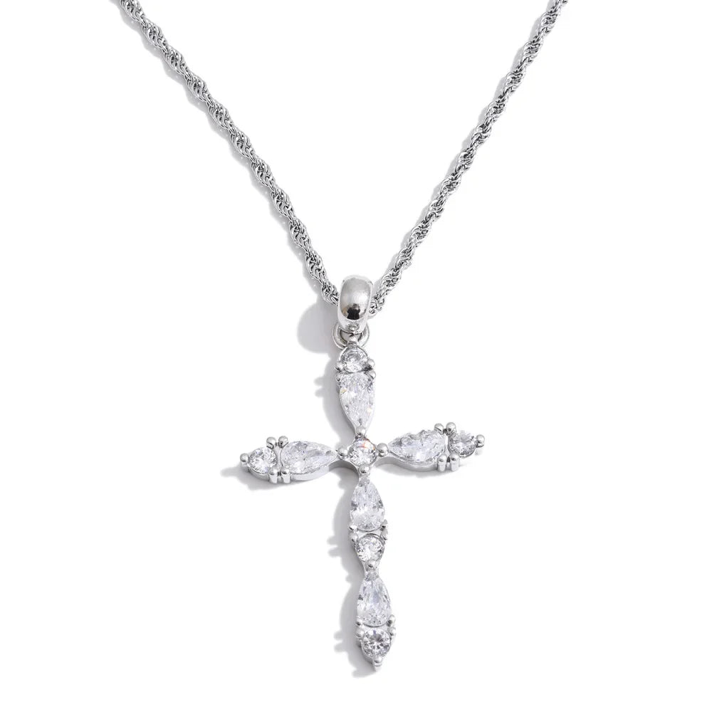 Bling Cross Pendant Necklace — vista posteriore