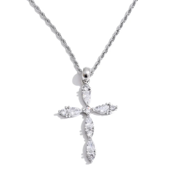 Y2K Bling Cross Pendant Necklace