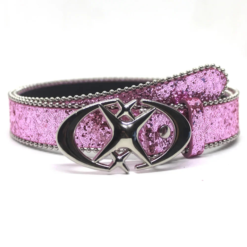 Bling Star Faux Diamond Rhinestone Belt — vista frontale