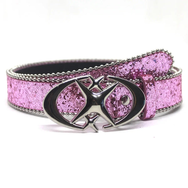 Bling Star Faux Diamond Rhinestone Belt — vista frontale