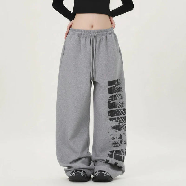 Block Graphic Sweatpants Joggers Trousers — vista frontale