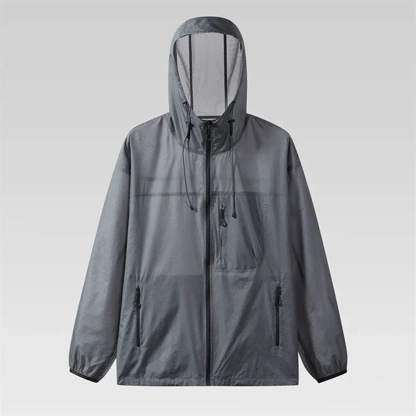 Block Zip Up Hiking Windbreaker — vista frontale