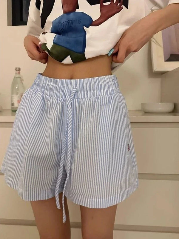 Blue Striped Shorts — vista frontale