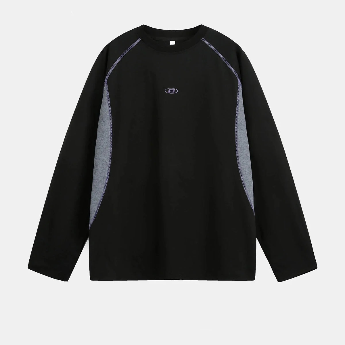 Breathable Embroidered Loose Long Sleeve Top — vista frontale