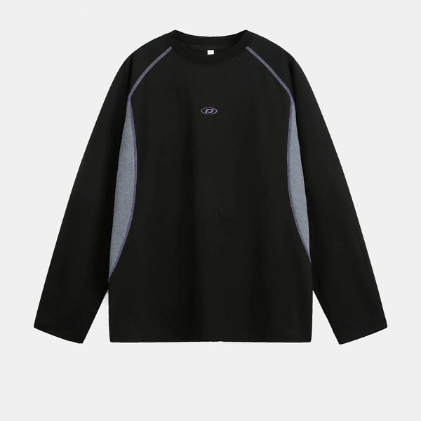 Breathable Embroidered Loose Long Sleeve Top — vista frontale