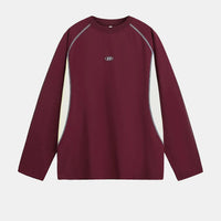 Breathable Embroidered Loose Long Sleeve Top — vista posteriore