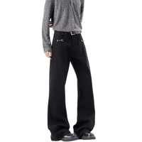 Buckle Decoration Micro Flared Jeans — vista posteriore