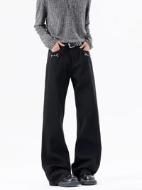 Buckle Decoration Micro Flared Jeans — dettaglio