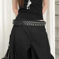 Bullet Head Rivet Faux Leather Belt — vista frontale