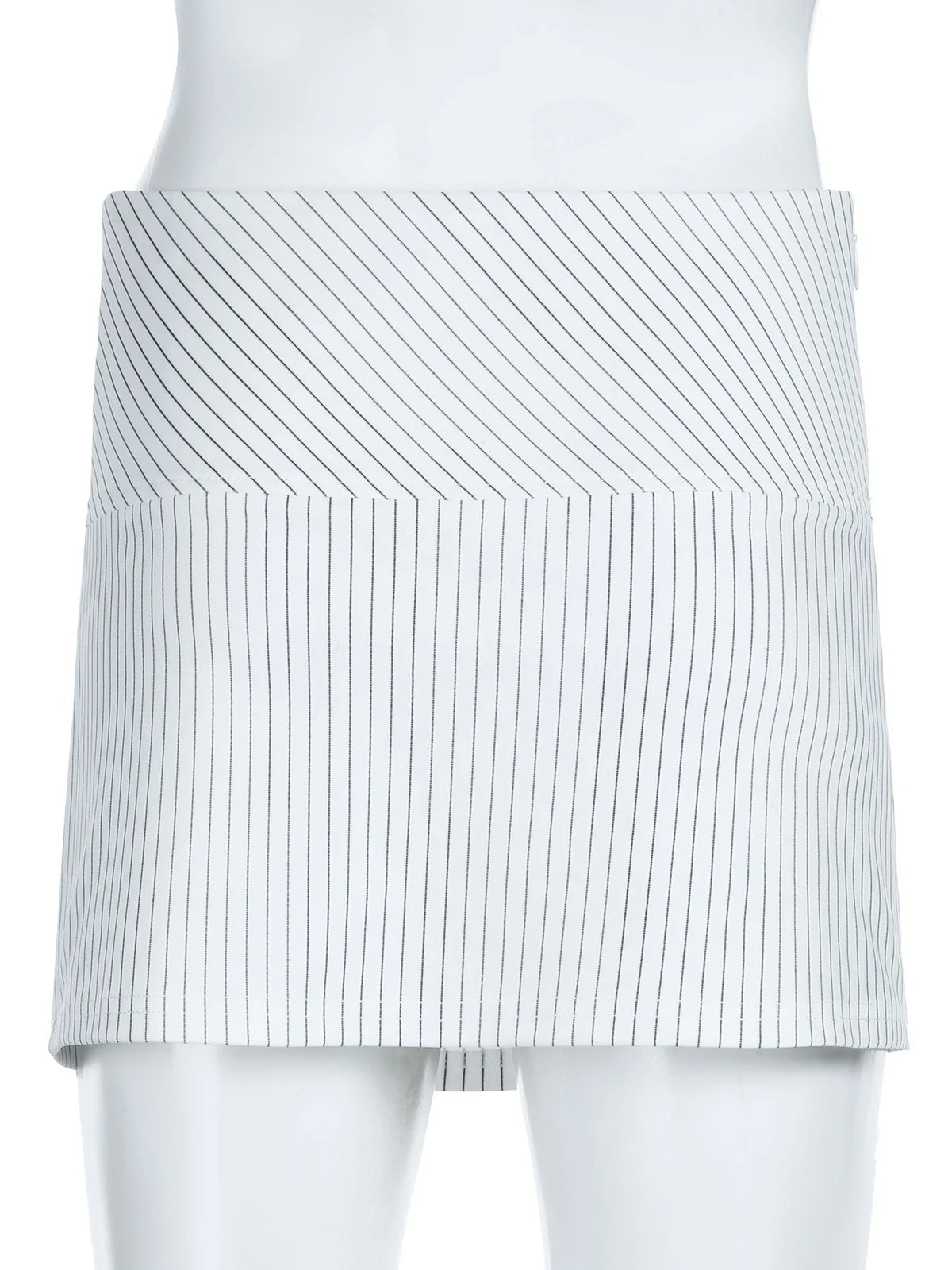 Business Aesthetic Pinstriped Low Waist Mini Skirt — vista laterale