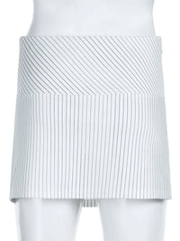 Business Aesthetic Pinstriped Low Waist Mini Skirt — vista laterale