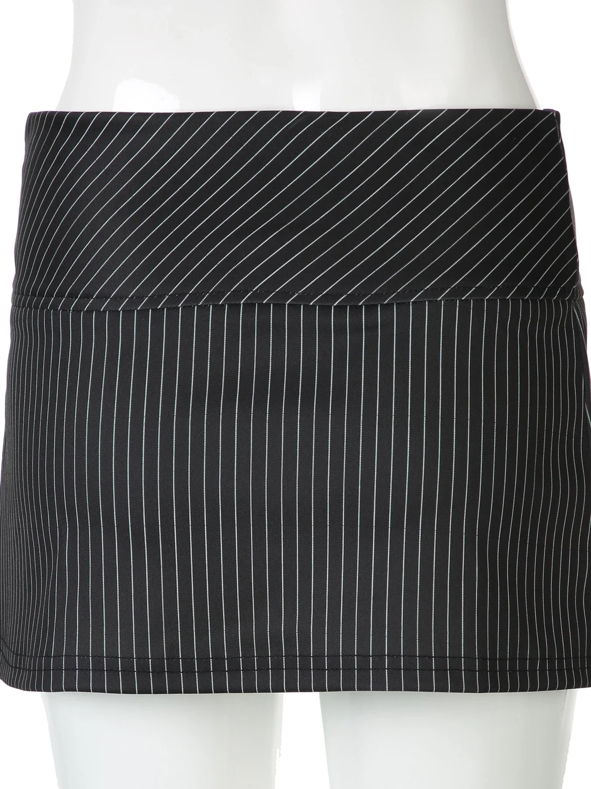 Business Aesthetic Pinstriped Low Waist Mini Skirt — dettaglio del tessuto