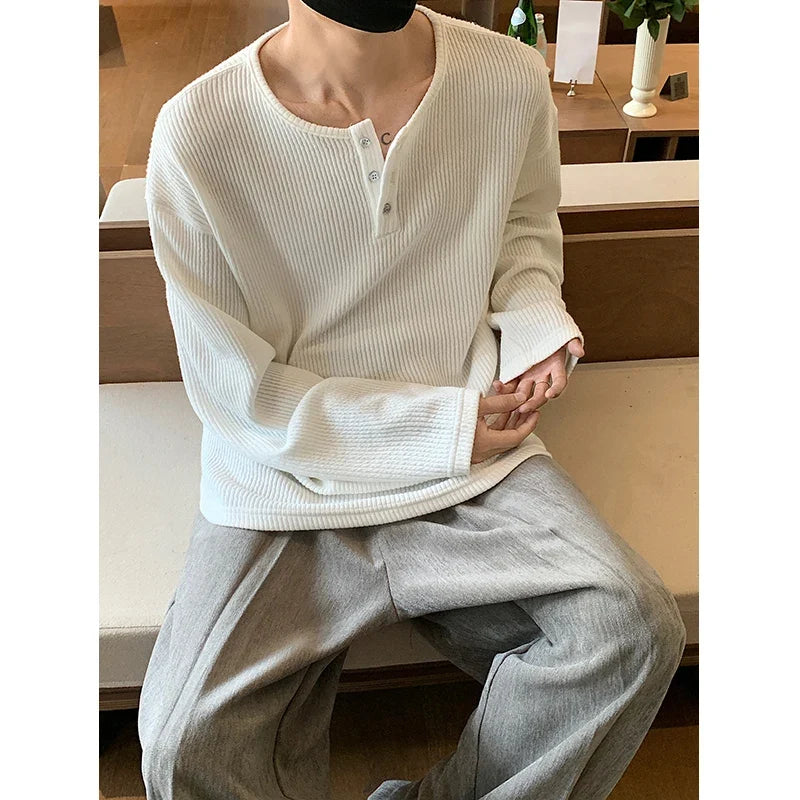 Button Up Long Sleeve Knitted Top T Shirt — dettaglio della stampa