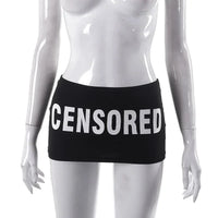 CENSORED Low Waist Mini Skirt — vista frontale