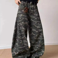 Camo Denim Curved Baggy Barrel Jeans — vista posteriore