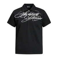 Camouflage Letter Graphic Polo Shirt — vista posteriore