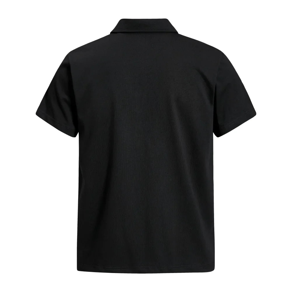 Camouflage Letter Graphic Polo Shirt — dettaglio della stampa