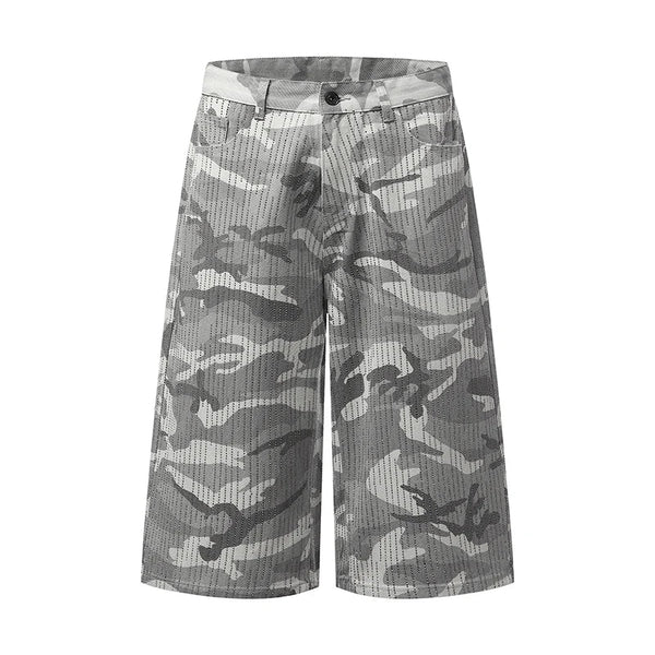 Y2K Camouflage Rhinestone Baggy Shorts Jorts