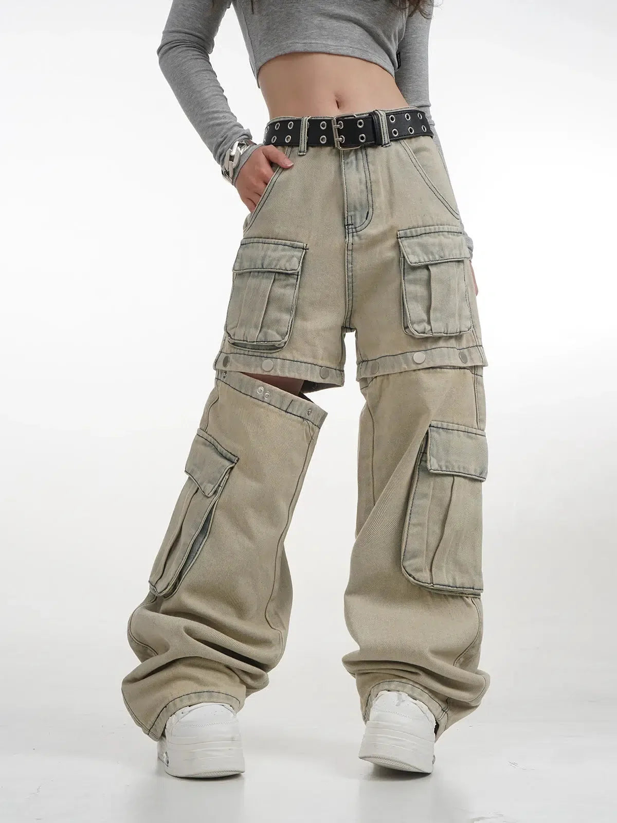 Cargo Baggy Khaki Jeans — vista posteriore