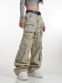 Cargo Baggy Khaki Jeans — dettaglio