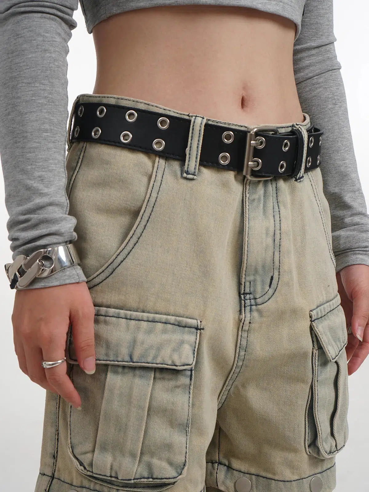 Cargo Baggy Khaki Jeans — dettaglio della stampa