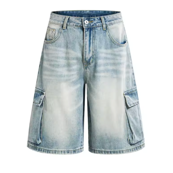 Cargo Denim Jean Shorts Jorts — vista frontale