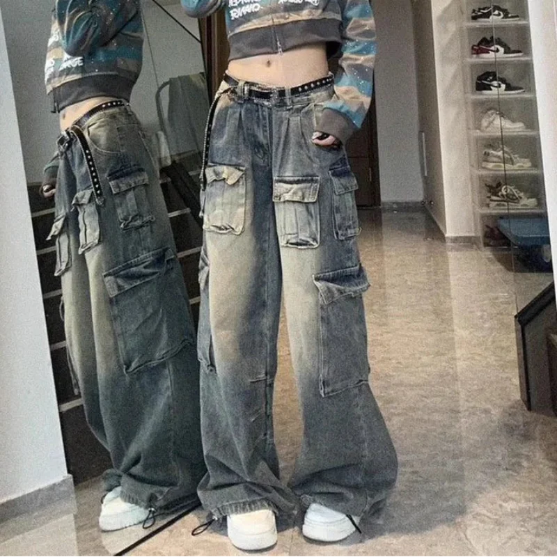 Cargo Jeans Low Waist Baggy Washed Jeans — vista posteriore