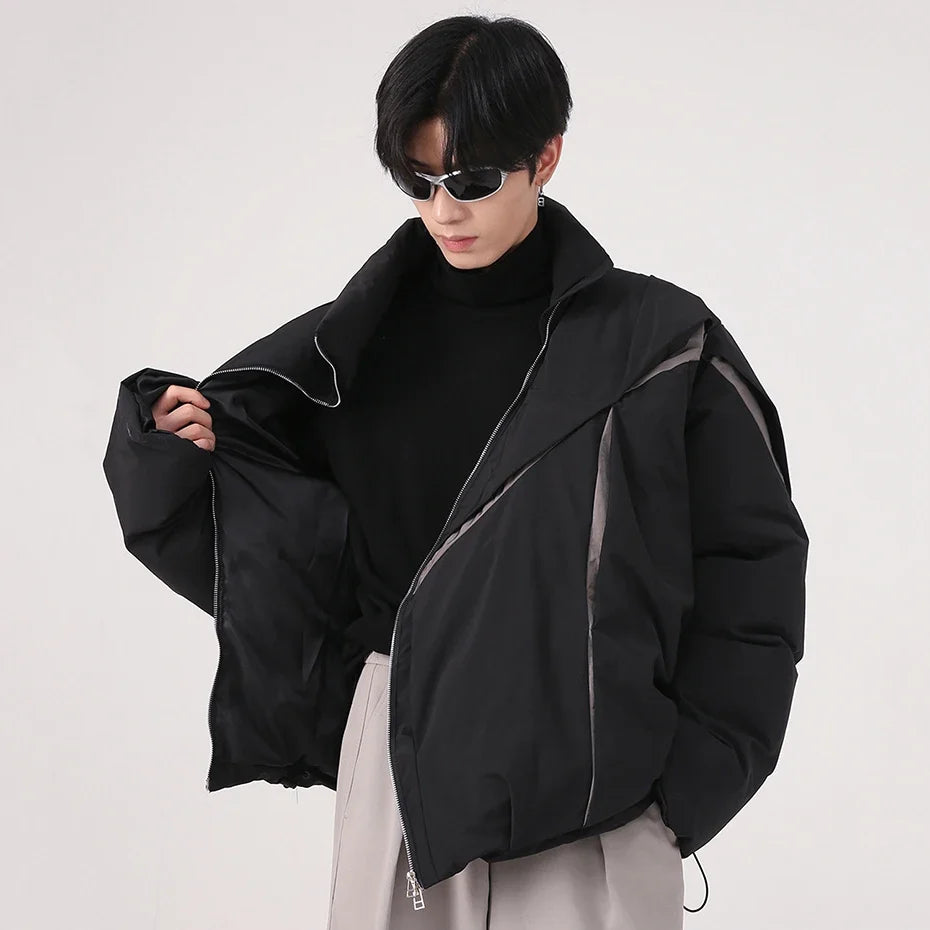 "Carved Apart" Padded Coat — dettaglio della stampa