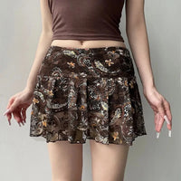 Cashew Low Waist Mesh Mini Skirt — dettaglio