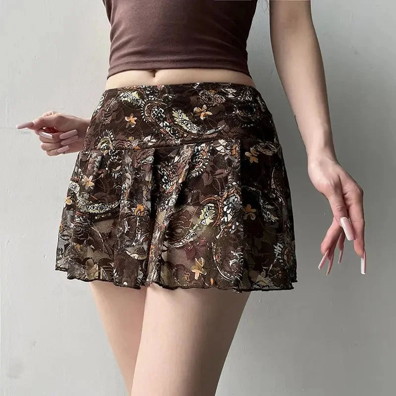 Cashew Low Waist Mesh Mini Skirt — dettaglio della stampa