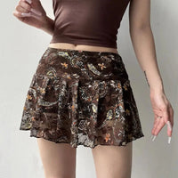 Cashew Low Waist Mesh Mini Skirt — vista laterale