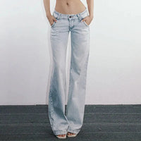 Casual Light Blue Low Waist Jeans — vista posteriore